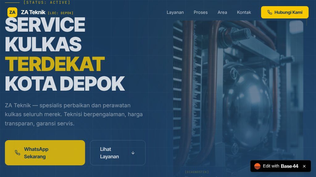 Screenshot of ZA Teknik: 24-Hour Home Electronics Repair Service in Depok