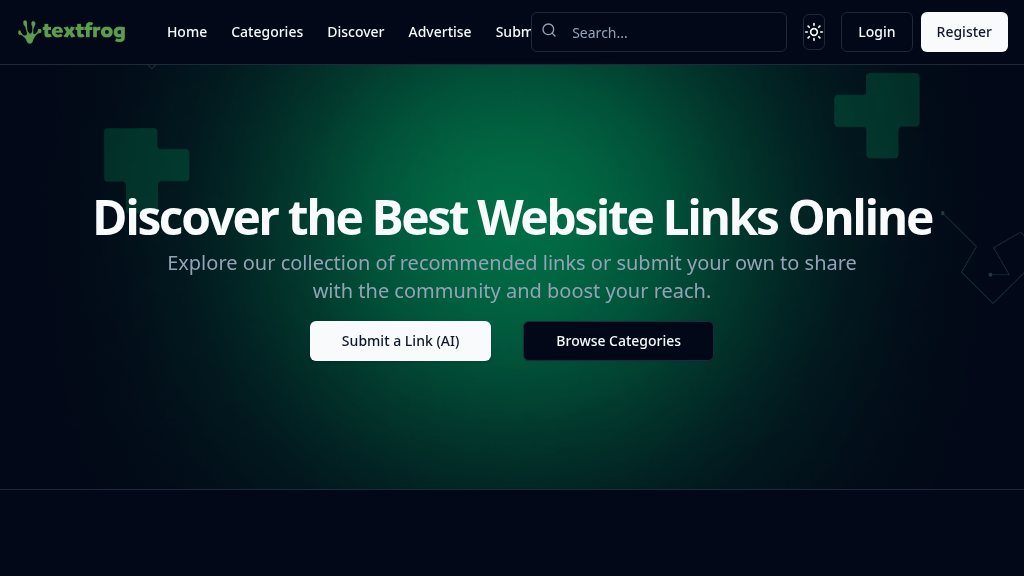Screenshot of TextFrog: Your Go-To Directory for Top Online Tools and Resources