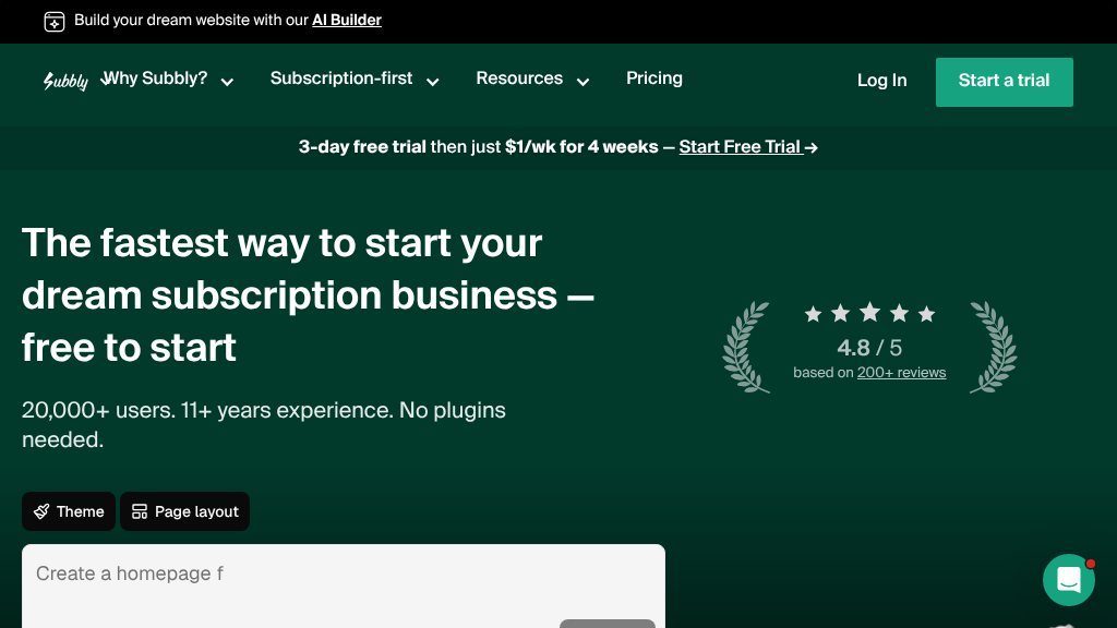 Screenshot of Subbly: Streamlined AI-Powered Platform for Subscription Commerce